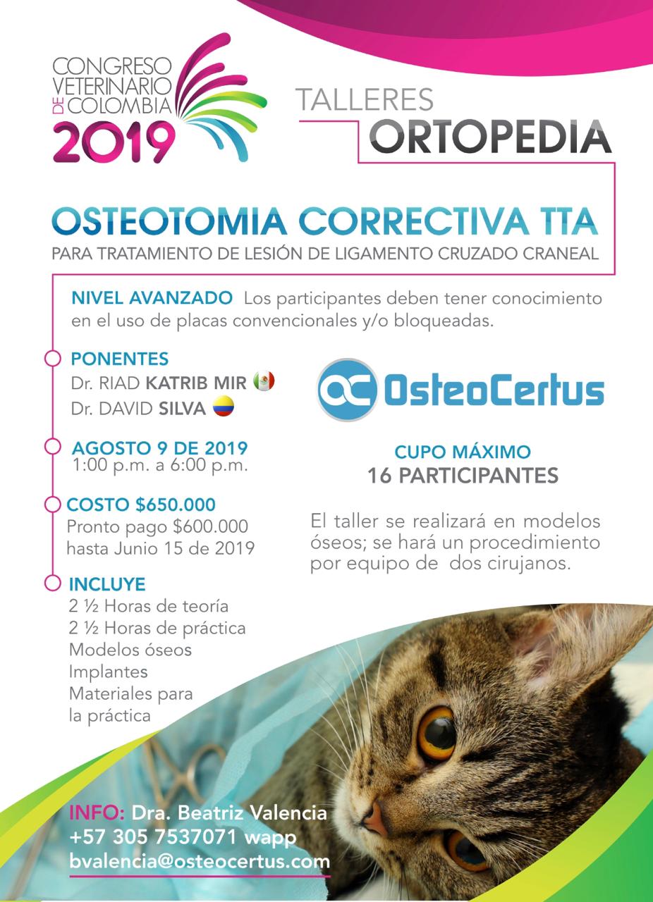  Taller de osteomia correctiva TTA en el Congreso Veterinario de Colombia 2019